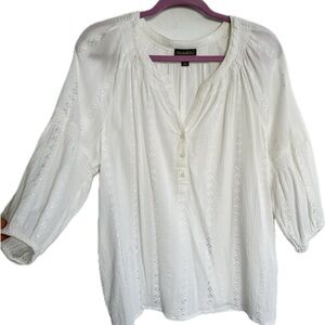 Style & Co. White Blouse with Button Detail